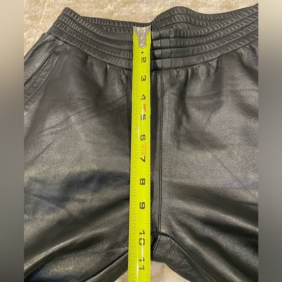 Black Genuine Leather Jogger Pant - Picture 14 of 16